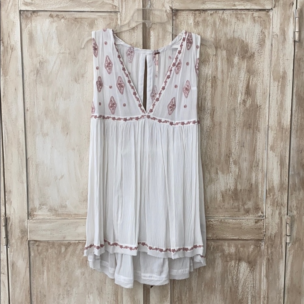 Free People White Tunic Tank